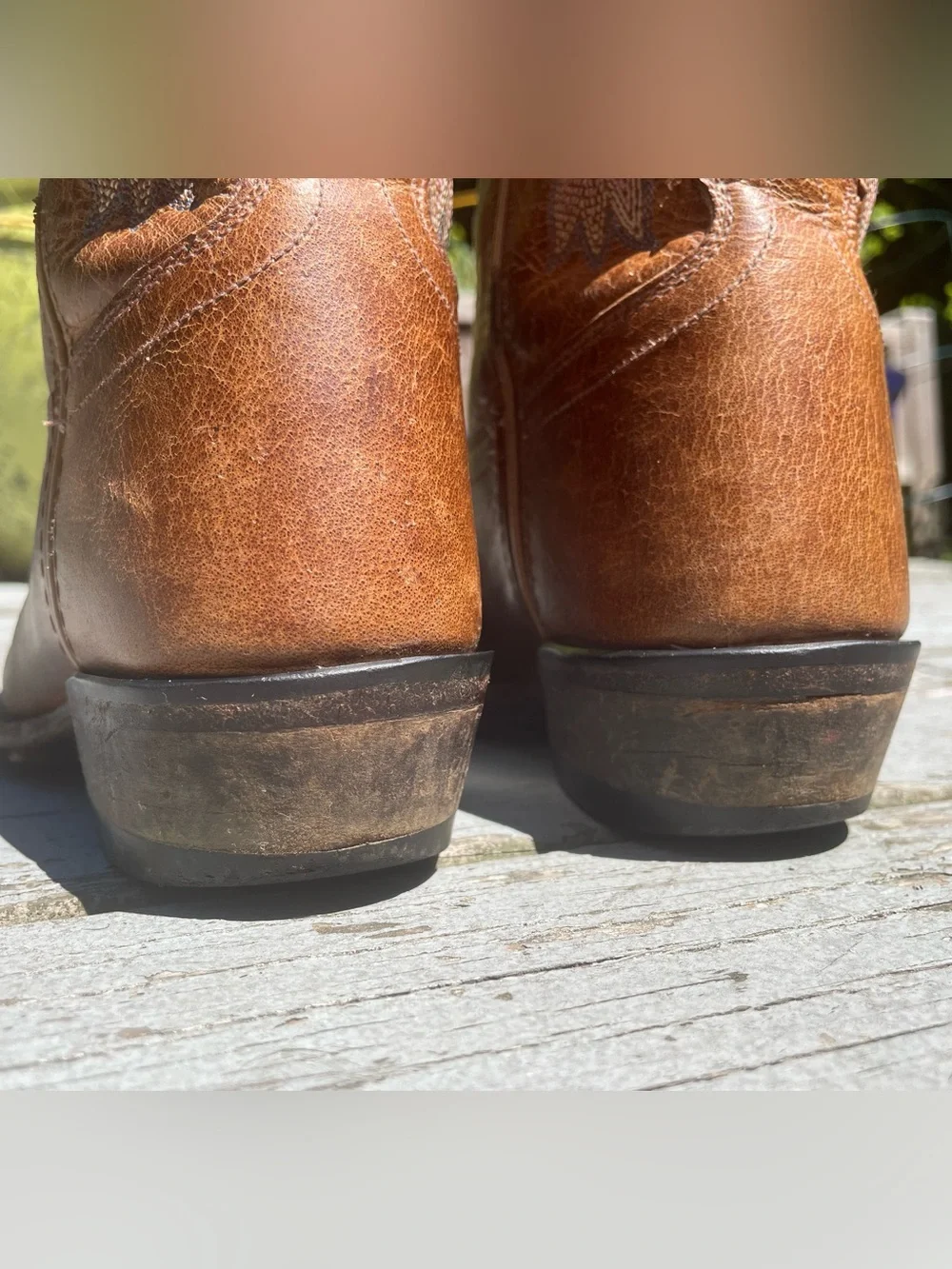 Old West guc leather kids cowboy boots size 13